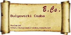 Bulyovszki Csaba névjegykártya